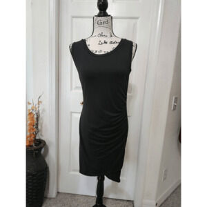 Soft Black Ruched Tulip Dress Size L